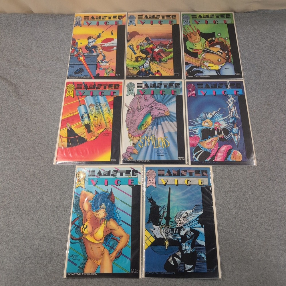 Hamster Vice Comic Lot 1-7, 9 Blackthorne Publishing Dwayne Ferguson‎ Copper Age